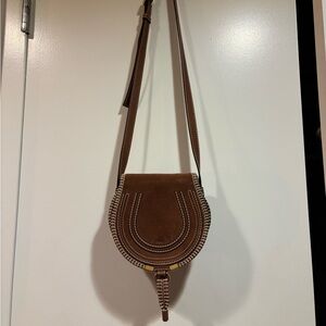 Chloé Marcie saddle crossbody in suede
